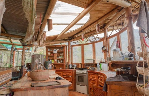 San Marcos La Laguna House | MAIN Earthship cabins with EPIC lake view and spring water!
