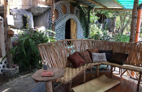 San Marcos La Laguna House | MAIN Earthship cabins with EPIC lake view and spring water!
