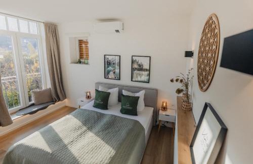 Miltenberg Apartment | MAINTERRASSE Boardinghouse am Fluss klimatisierte Apartments mit 80qm Terrasse