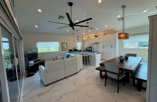 North Captiva House | Manatee Haven: Screened-in Pool, Spa and Elevator! 2 Golf Carts