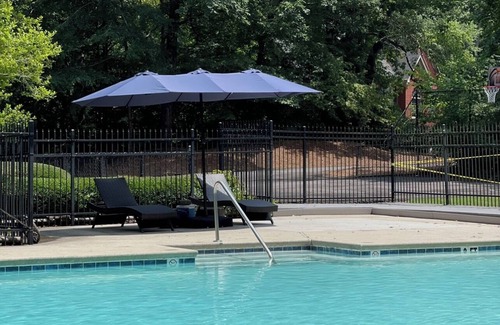 Lawrenceville House | Master BR: Private Bathroom, Workspace with a view & Pool