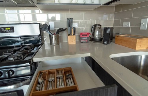 Near South Side Apartment | McCormick Place 2b/2b family unit with optional parking for up to 8 guests