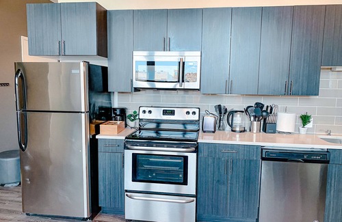 Near South Side Apartment | McCormick Place Studio with optional parking and Gym for up to 4 guests