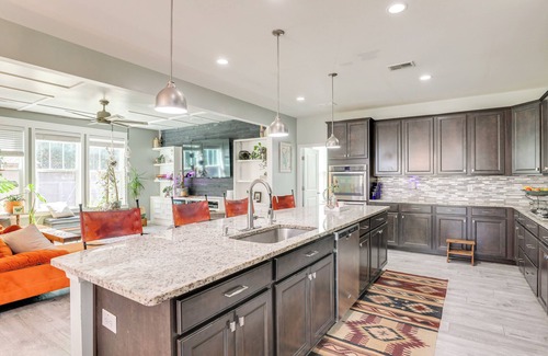 Moncks Corner House | Media Room & Yard: Modern Moncks Corner Home
