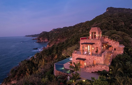 Higuera Blanca House | Mexican Pyramid Style Villa w/Exclusive Beach Access | 6 Private Pools & Panoramic Ocean View