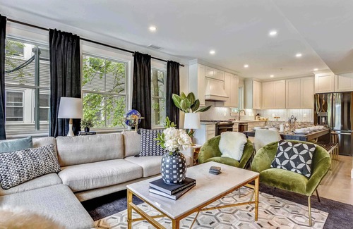 Jamaica Plain Apartment | Mid-Century Glam Retreat, Near T