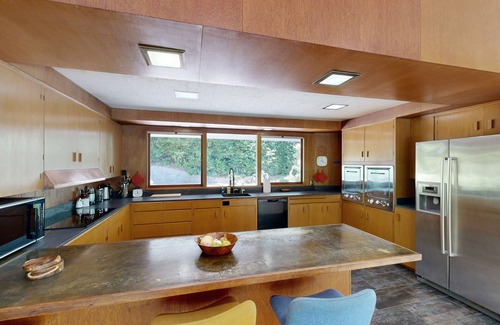 Sylvan-Highlands House | Mid-century modern home with pool, WiFi, BBQ grill, patio, and fireplace