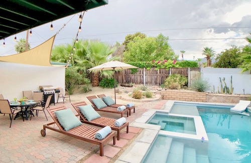 Cathedral City Cove House | Mid-Century Retreat with New Saltwater Pool and Spa
