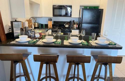 Village House | Mid Century Styled Condo, Sleeps 4, Pool, Hot Tub