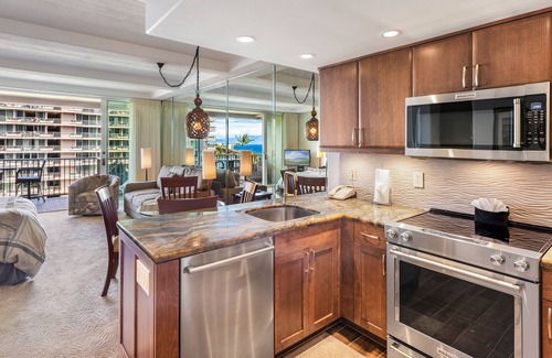 Kaanapali Condo | Million Dollar Views Oceanfront Studio at The Whaler in Ka'anapali