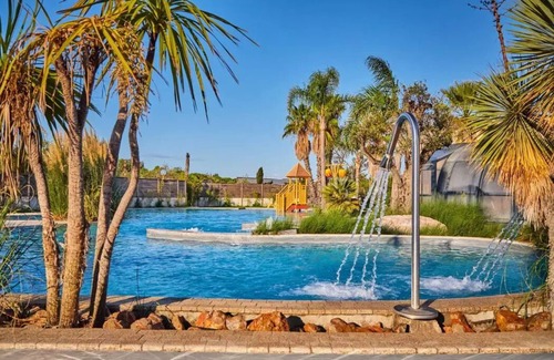Torreilles-Plage House | Mobilheim - Terrasse mit tropischer Dusche
