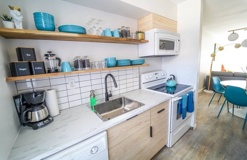 Village Seven Condo | Modern 2 Bedroom 1 Bath Condo with Patio