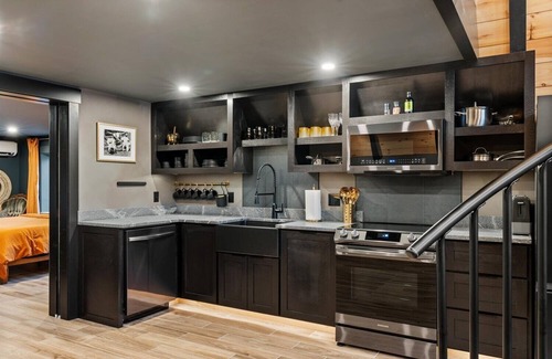 Sebago House | Modern A-frame house with hot tub and fire pit. Very private!