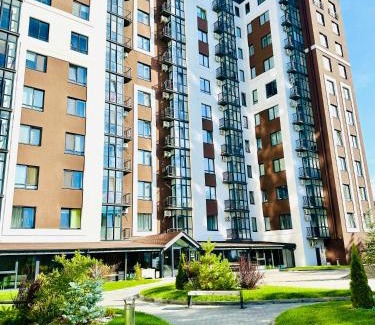 Rivne Apartment | Modern apartments with a coffee machine in the city center, a view of the city