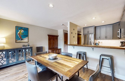 Avon Condo | Modern condo steps to gondola & lake w/view & patio - in heart of everything
