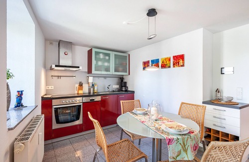 Bad Waldsee Apartment | Modern, high-quality vacation apartment 'Am Stadtsee' with lake view, small private garden + Wi-fi