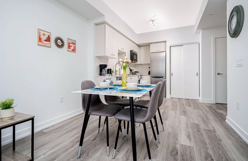 Kitchener Apartment | Modern High-Rise 24th Floor Condo w Private Patio