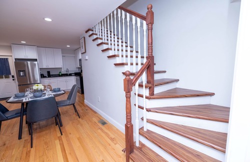 Brockton House | Modern Luxury Home With Fireplace & Game-Room.