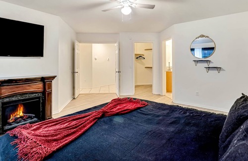 Desert Hot Springs House | Modern musical oasis with a pool, hot tub, fireplace, and AC - dog-friendly