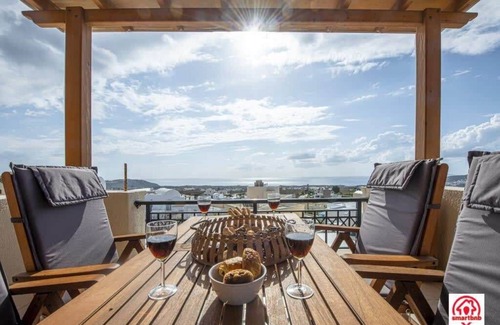 Megalochori Apartment | Modern Naya Escape in Santorini with Captivating Sea Views