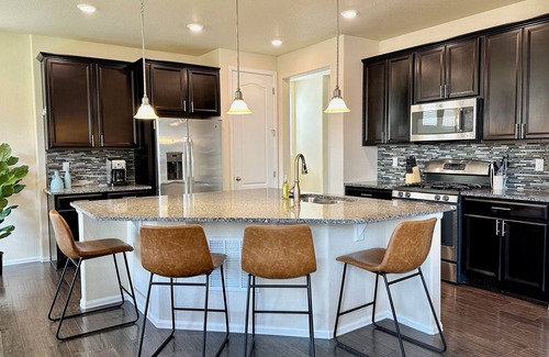Parker House | Modern Parker Tudor Home w/4 Bed, 3.5 Bath, Office, Fenced Yard & 2 Car Garage