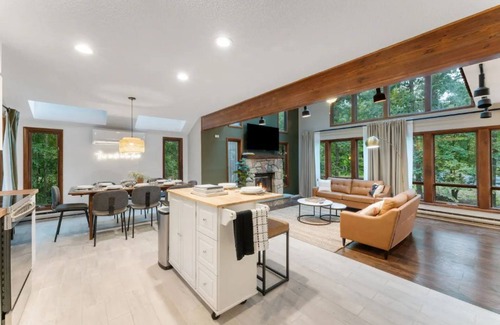 East Stroudsburg House | Modern Poconos Elegance Fire Pit, Hot Tub, Games