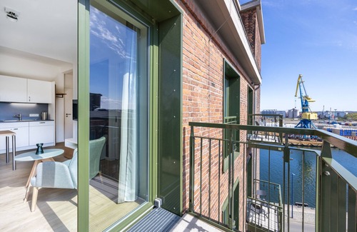 Wismar Apartment | Modernes Apartment mit Balkon und Saunanutzung in Erstklassiger Hafenlage