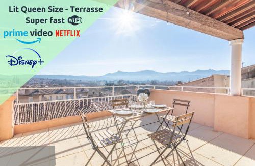 Gardanne Apartment | Mont Ventoux - Terrasse - Vue dégagée - Linge de qualité - Fibre - Confort
