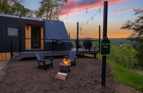 Shippenville Cabin | Moonlight Ridge | A-Frame, Hot Tub, & Fire Pit with Views!