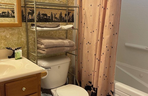 Cohoe Hotel | Moose Is Inn Room 2- Two double beds with a balcony view