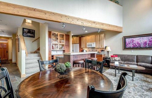 Dillon House | Mountain View Townhome w/Private Deck, Gas Grill, WiFi, & Gas Fireplace