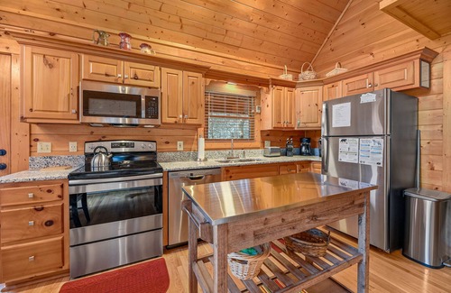 Black Bear Falls Cabin | Mountain Views-Black Bear Falls-Cub Hideaway- 3 King Suites sleeps 8