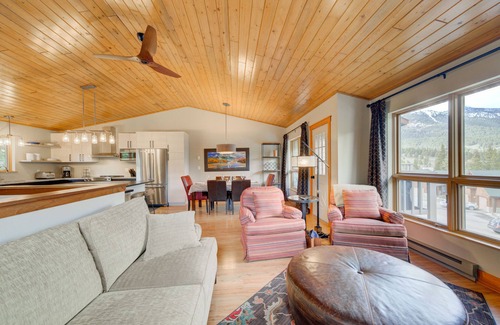 Big Sky Condo | MOUNTAIN VIEWS, HOT TUB, POOL, SAUNA! Cozy fireplace, minutes from the slopes!