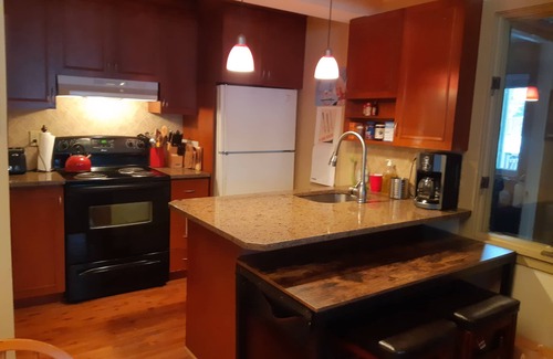 North Troy Condo | Mountainside Townhouse Condo Adjacent to Ski Tram and Chairlifts Ski-In