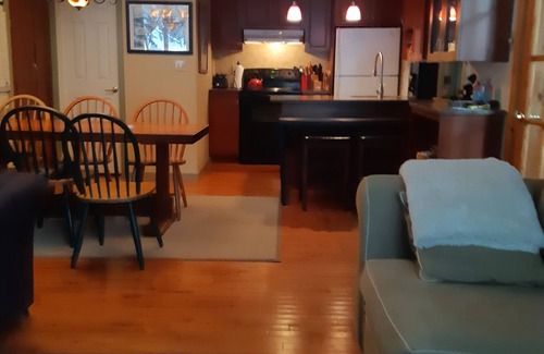North Troy Condo | Mountainside Townhouse Condo Adjacent to Ski Tram and Chairlifts Ski-In