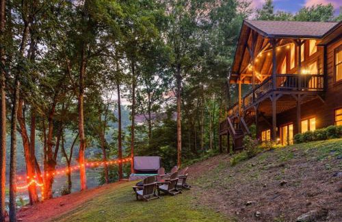 Cherry Log House | Movie Theater Waterfront HotTub Games 2Decks Views