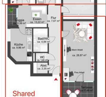 Neuperlach House | Munich M Zone, Quiet large Living Room, Terrace