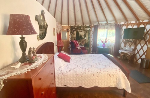 Veneta Bed & Breakfast | Mystical Rose is a whimsical flower themed & fully furnished Yurt.