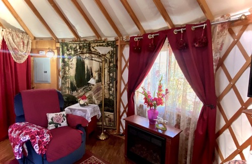 Veneta Bed & Breakfast | Mystical Rose is a whimsical flower themed & fully furnished Yurt.