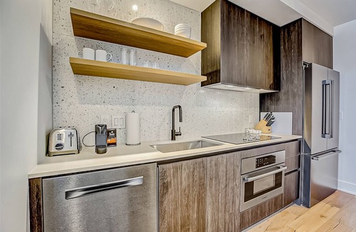 Rainey Street Historic District Apartment | Natiivo Austin studio - lake & skyline-view balcony, pool & gym - dogs OK