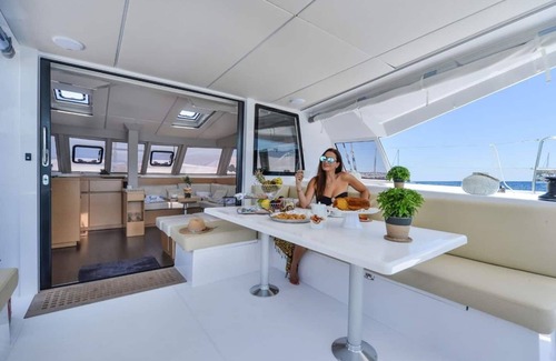 Tourlos Boat Rental | Nautitech 46 Catamaran in Mykonos by Fantasia Villas