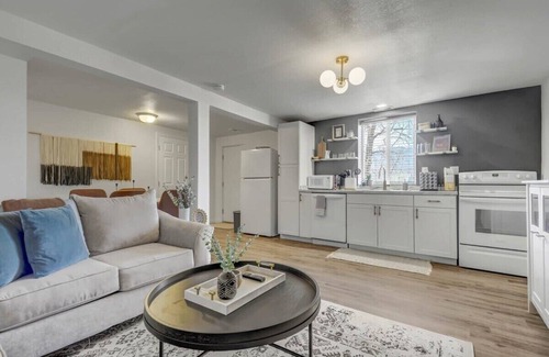 Central Colorado Springs Apartment | Nested Pointe! Downtown w Workspace & Fire Pit