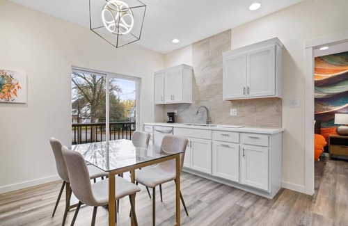 Evansville Apartment | New Boutique Hotel Suite on Haynie's Corner: KING Bed, Parking, Security & More!