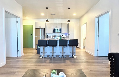 Central Oklahoma City Condo | New Downtown Luxury Apt 2 King Beds Free Parking Fast WiFi Pool & Gym