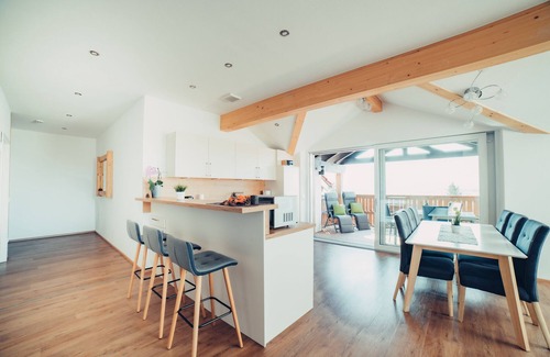 Berghof Condo | New dream apartment with views over the Bannwaldsee in the Allgäu mountains.