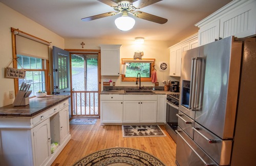 Warrensville Cabin | NEW! Getaway in Warrensville w/ Creek & Fire Pit