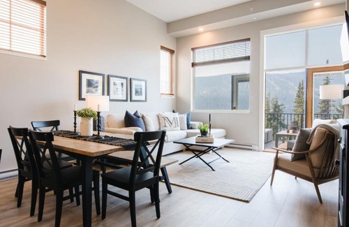 Sun Peaks Apartment | New! Luxury, Top Floor, Ski in/Ski Out, Private Hot Tub and Mountain Views