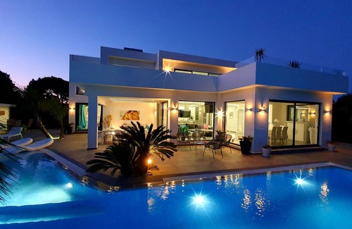 Denia Villa | NEW! Modern Beach Front Villa With HUGE Pool,Jacuzzi, Barbacoa, Parking & Views