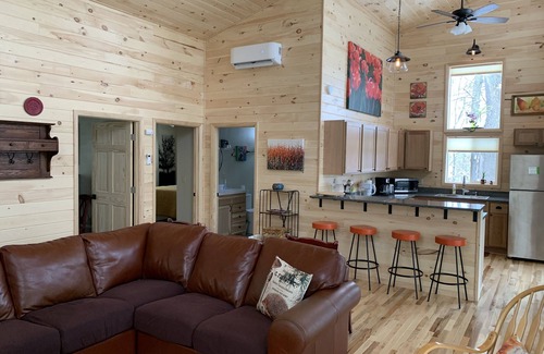 New Marshfield Cabin | New & Romantic Couples Cabin with hot tub & fire pit near Athens & Hocking Hills