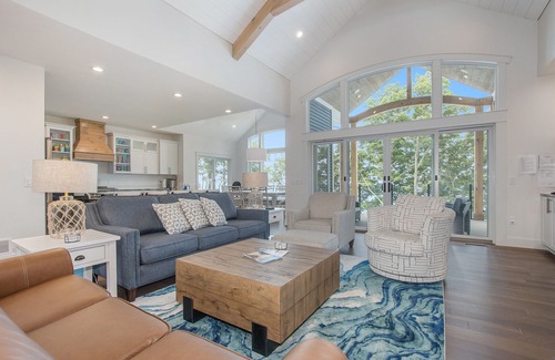 Ludington House | newly built house, beachfront, heated saltwater pool always 85°!